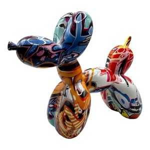 Balloon Dog Figurine Sculpture 8” Long Graffiti Art Pop Modern Decor Gift